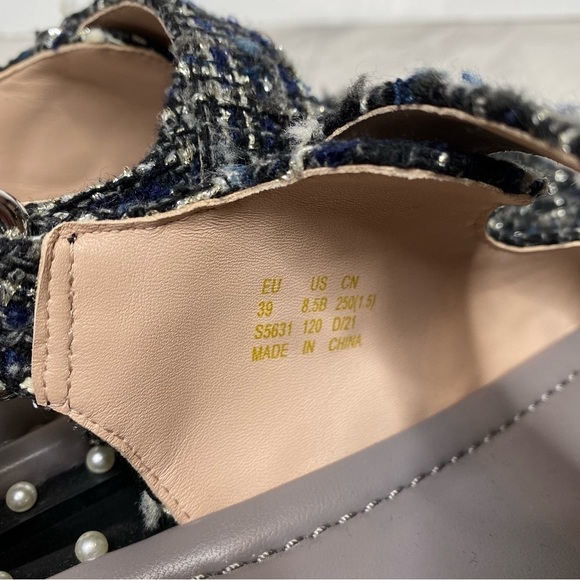 New! Stuart Weitzman Zoe Lift Embellished Tweed Sandal 8 1/2 B - Picture 11 of 14